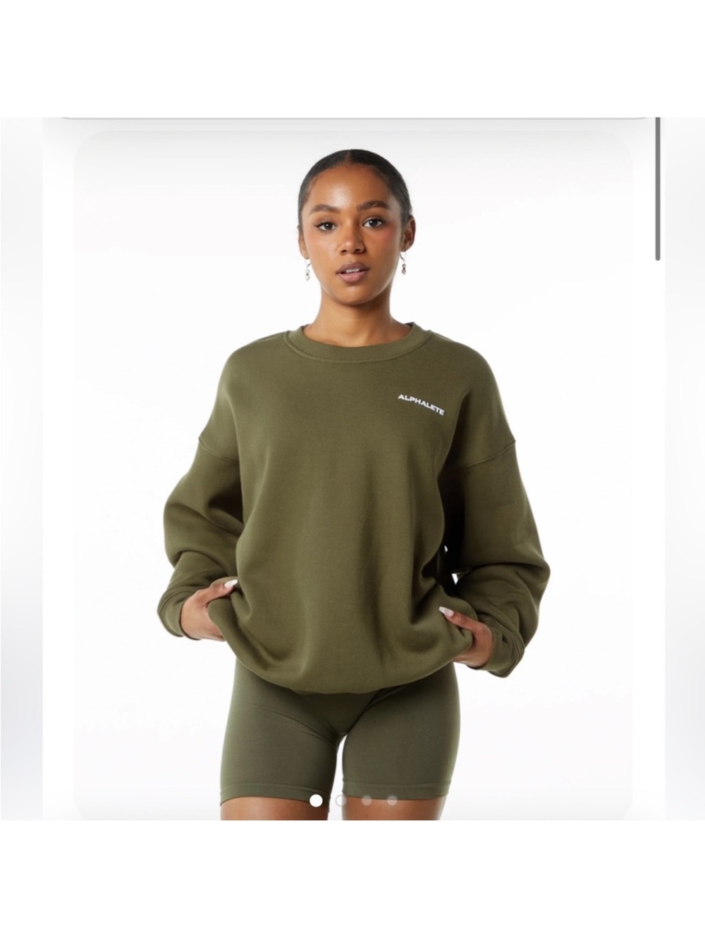 Alphalete Olive Crewneck Sweatshirt - Women